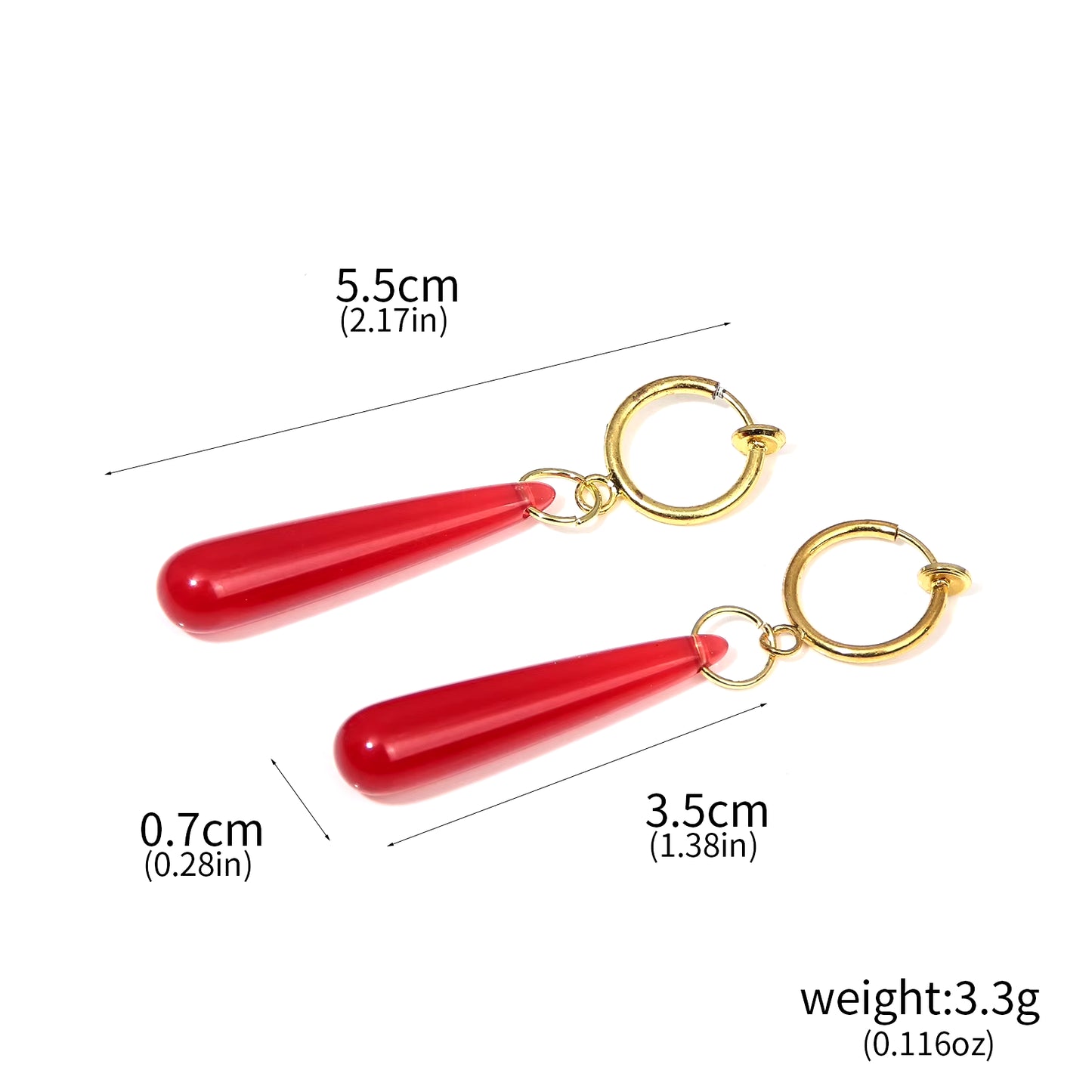 Anime Frieren: beyond Journey'S End Red Earrings Frieren at the Funeral Frieren Stud Earrings Pendant Frieren Elf Cosplay Gift