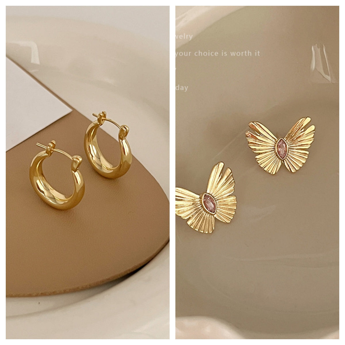 Retro Hong Kong Style Elegant Ear Studs High-Grade