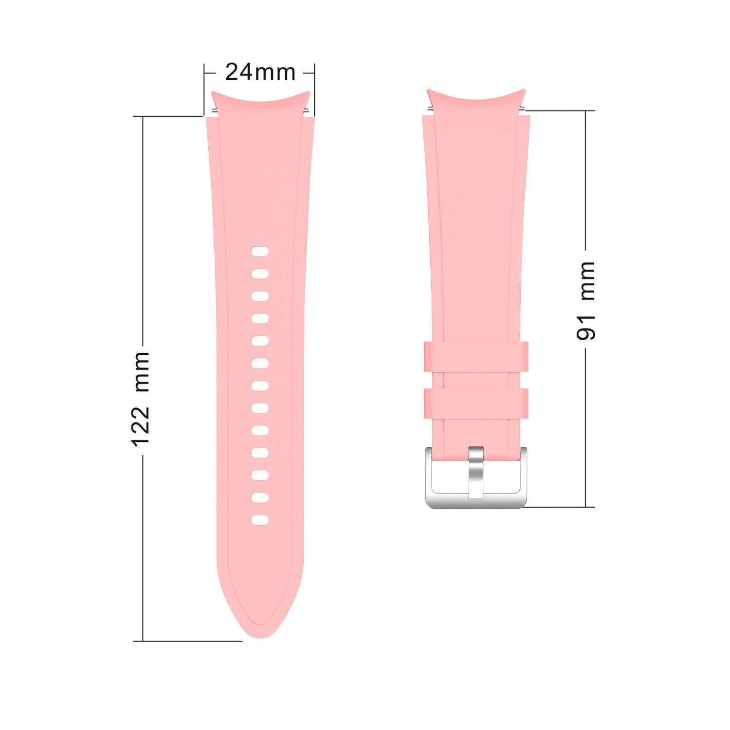 Sport Watch Bands Compatible with Samsung Galaxy Watch 6 5 4 40/44Mm Classic 42/46Mm 6 Classic 43Mm 47Mm Band for Women Men Strap Rugged Sport Wristbands Watch Bands - Pink