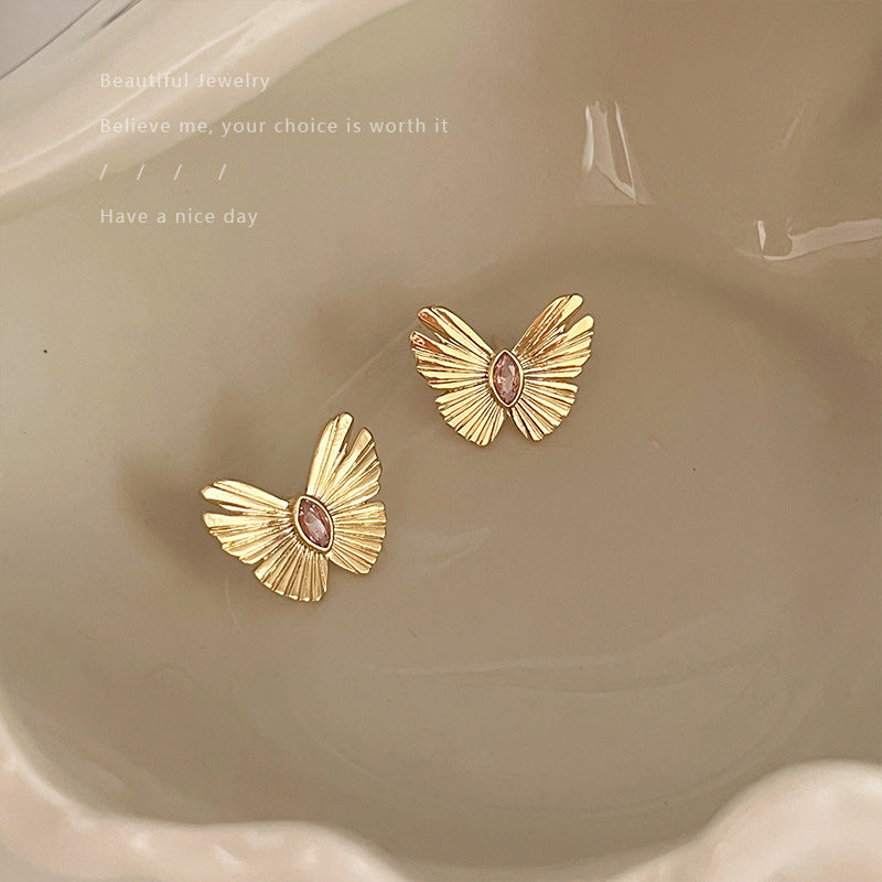 Retro Hong Kong Style Elegant Ear Studs High-Grade