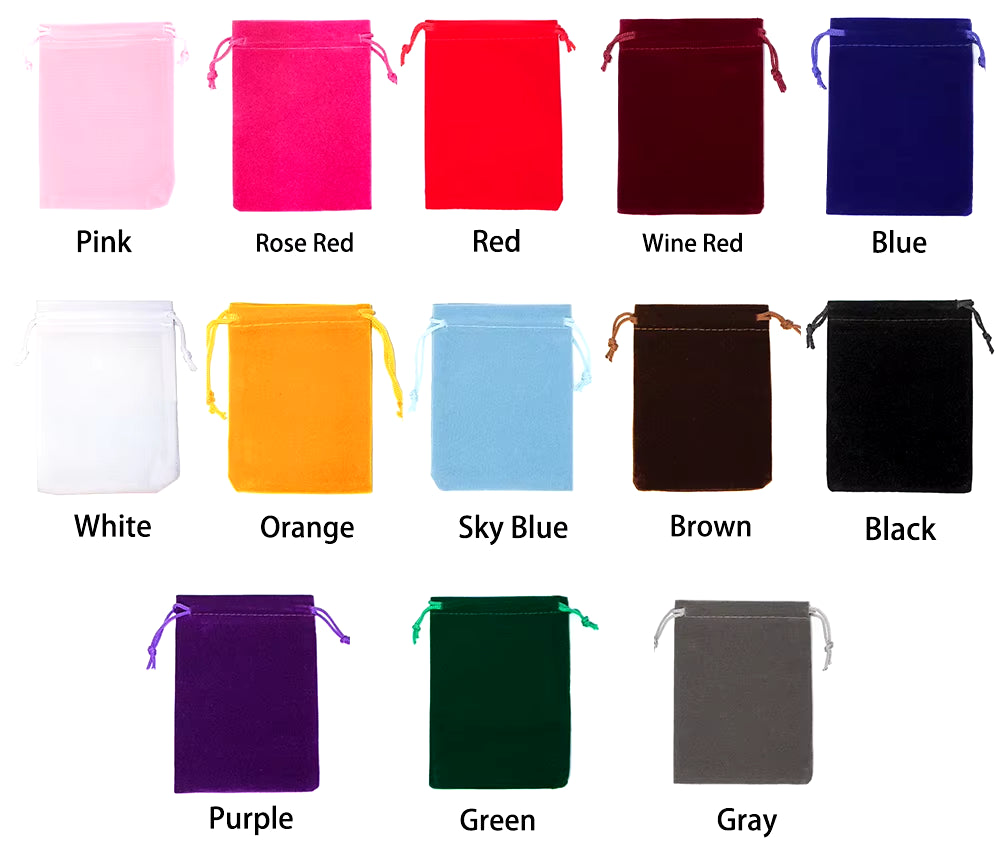 50Pcs 5X7 Velvet Bag Drawstrings Pouches Small Size Jewelry Gift Display Packing Bags