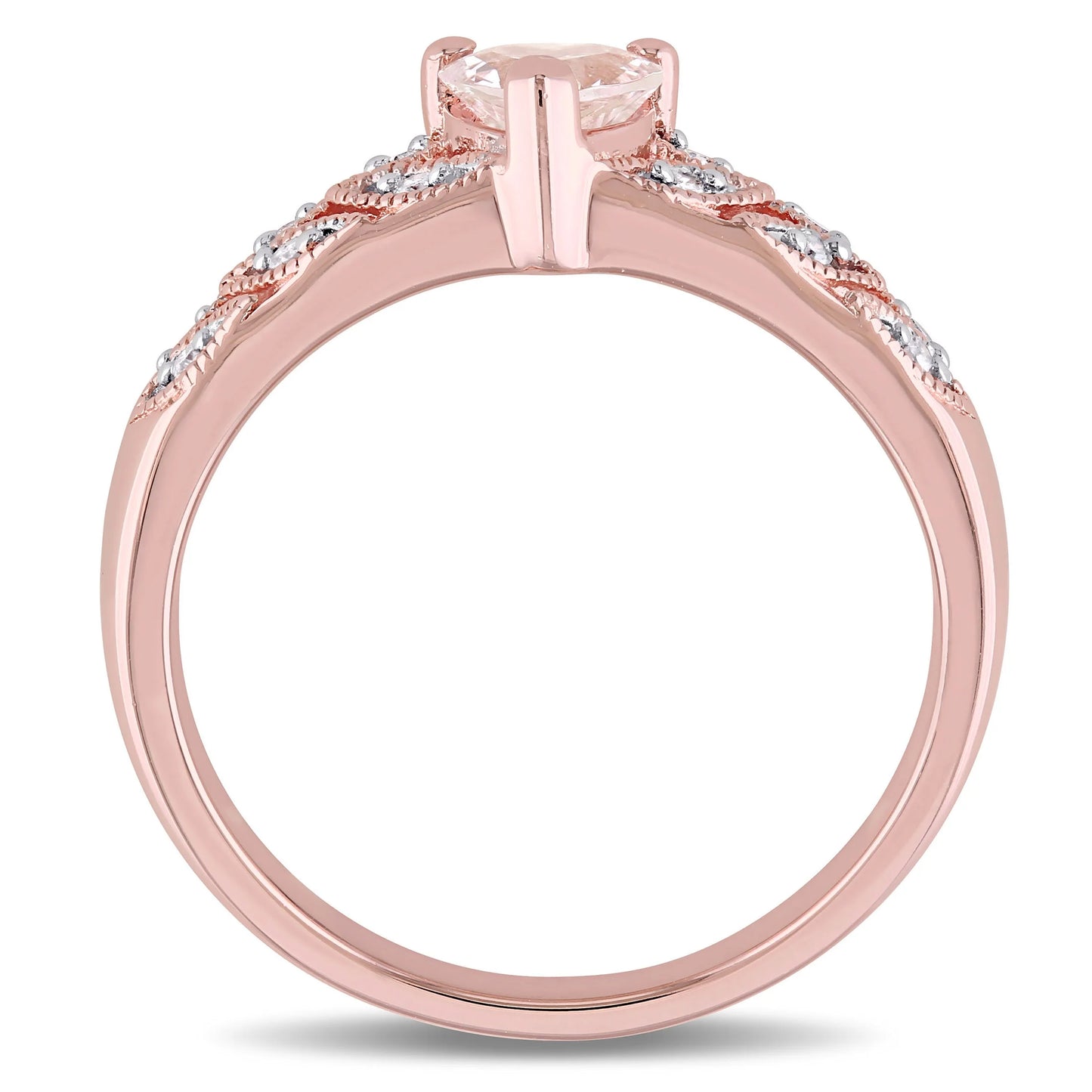 Women'S Morganite Rose Gold Plated Ring