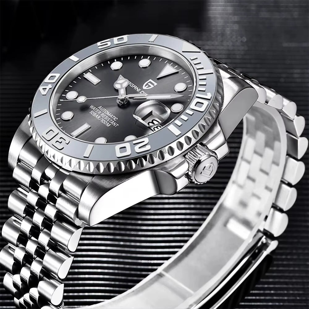 Sports Men Mechanical Wristwatch Sapphire Luxury Automatic Watch for Men Stainless Steel Waterproof Clock