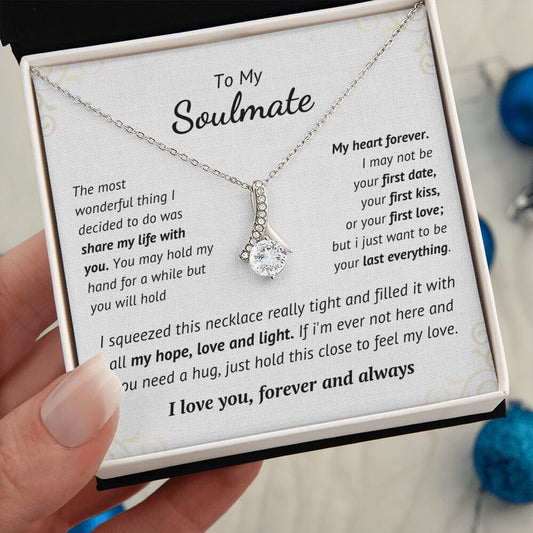 To Soulmate Necklace Gift for Girlfriend Wife Birthday Valentines Day Christmas