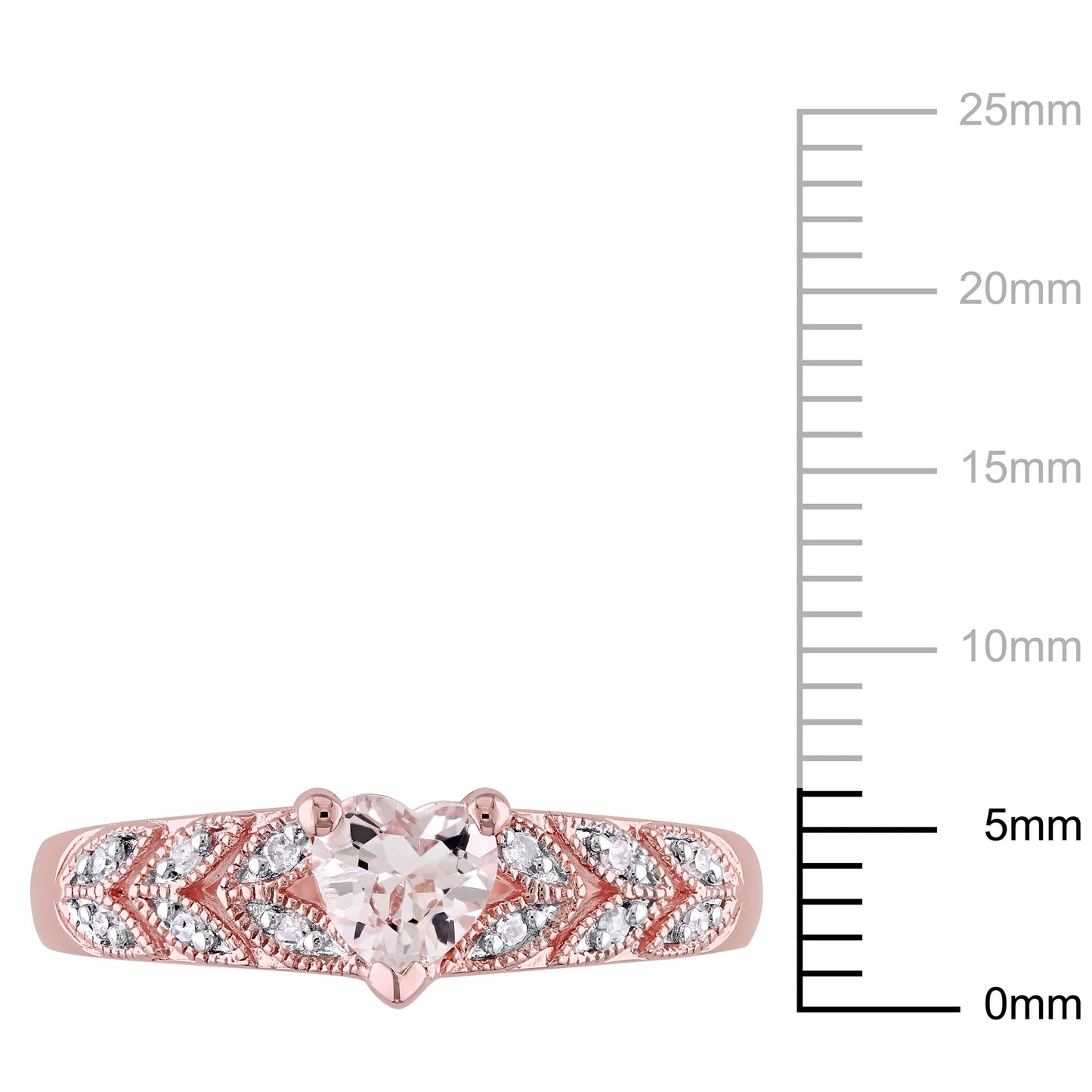 Women'S Morganite Rose Gold Plated Ring